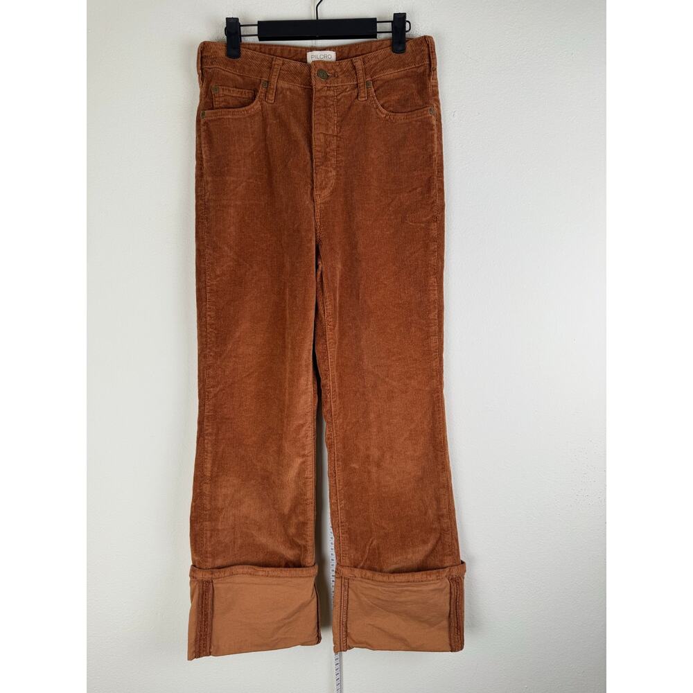 Pilcro Scotty Cuffed High Rise Straight Corduroy Pants Adobe 27 - Picture 7 of 15